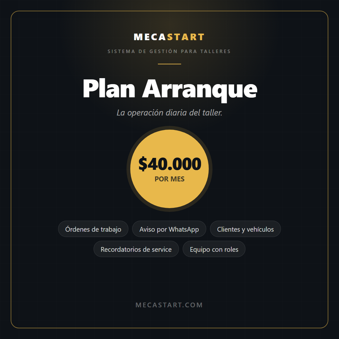 MECASTART Gestión — Plan Arranque (1 mes)